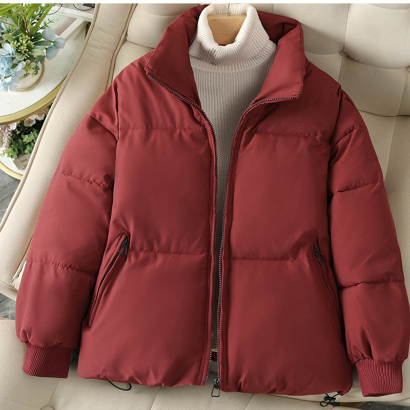 2023, noua jachetă parka scurtă de iarnă pentru femei, paltoane groase din bumbac căptușite pentru femei, guler în picioare, parka pufă, jachete în puf