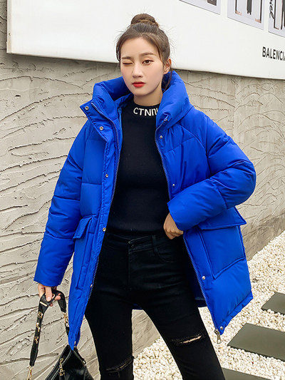 2023. Korejska jakna s kapuljačom Ženska zimska labava ležerna topla pamučno podstavljena jakna Duga pufer jakna Ženska vanjska odjeća otporna na vjetar