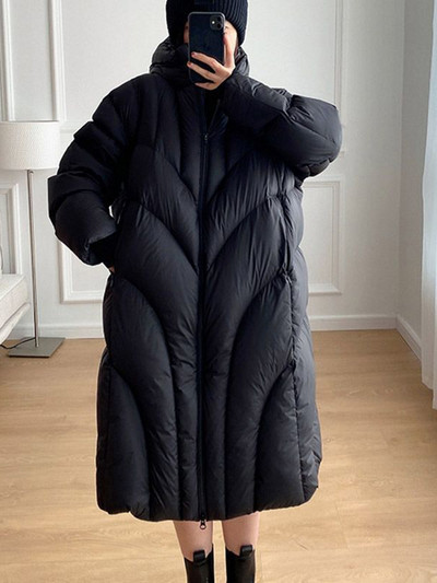 KBAT 2023 Jachete rezistente la vânt pentru femei 90% Parka din puf de rață alb Paltoane largi cu glugă pentru femei haine lungi și calde pentru zăpadă