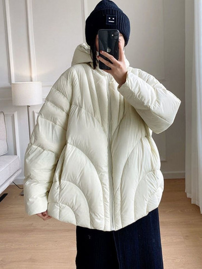 KBAT 2023 Jachete rezistente la vânt pentru femei 90% Parka din puf de rață alb Paltoane largi cu glugă pentru femei haine lungi și calde pentru zăpadă