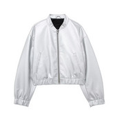 Jachetă scurtă din piele sintetică pu, vintage, cu fermoar pentru femei, haină vintage pentru motociclist, îmbrăcăminte de îmbrăcăminte, topuri