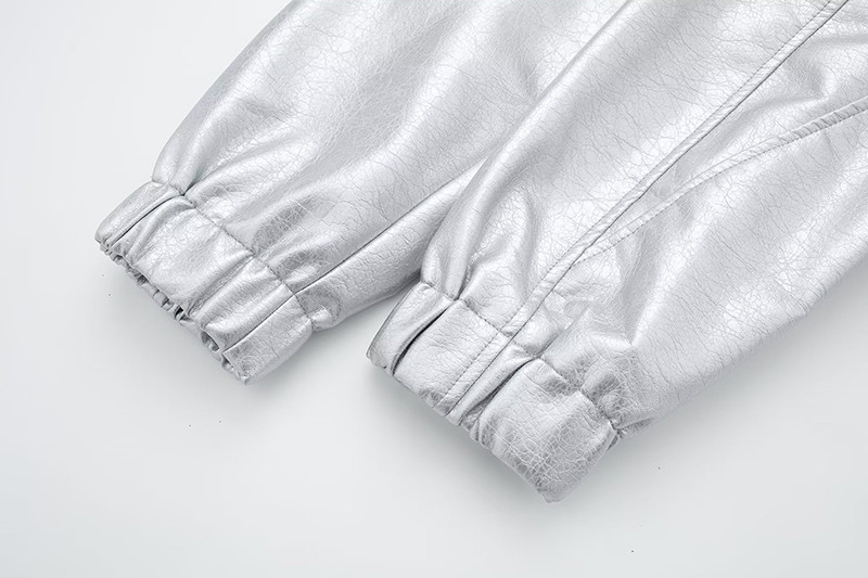 Jachetă scurtă din piele sintetică pu, vintage, cu fermoar pentru femei, haină vintage pentru motociclist, îmbrăcăminte de îmbrăcăminte, topuri