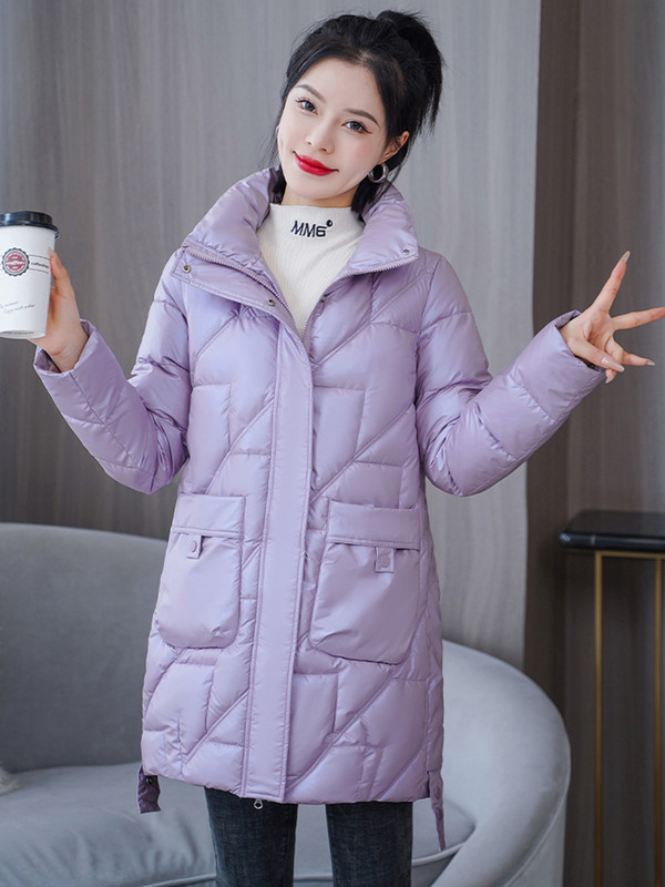 Parka lucioasă haină de zăpadă pentru femei 2023, la modă, îngroșă iarna, cu guler lung, jachetă lungă, rezistentă la vânt, rezistentă la ploaie, îmbrăcăminte caldă