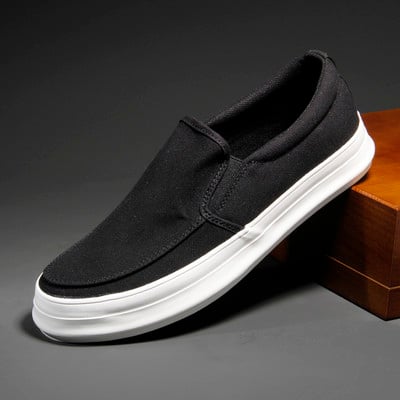 Nauji vyriški laisvalaikio batai Kvėpuojantys drobiniai batai Lengvi vyriški vulkanizuoti batai Minkšti plokščiapadžiai batai lauke vyriški sportbačiai, batai