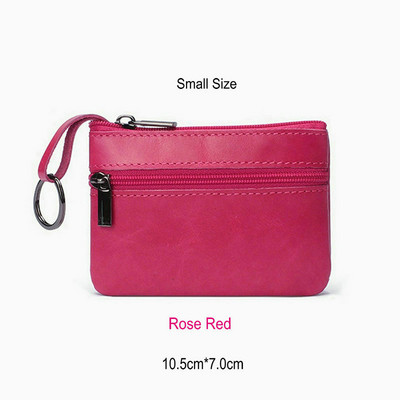 GENODERN Vintage Crazy Horse Poșetă pentru bărbați din cu fermoar, portofel pentru monede, portacheie retro, geantă mică de bani