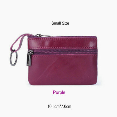 GENODERN Vintage Crazy Horse Poșetă pentru bărbați din cu fermoar, portofel pentru monede, portacheie retro, geantă mică de bani