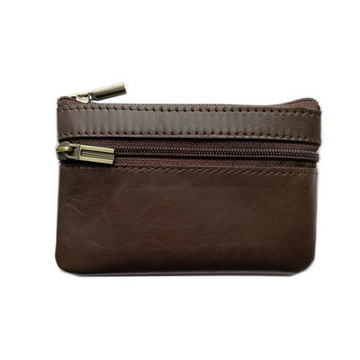 GENODERN Vintage Crazy Horse Poșetă pentru bărbați din cu fermoar, portofel pentru monede, portacheie retro, geantă mică de bani