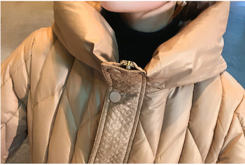 Зимни дамски якета 2023 г. Дълга парка с колан Дамско пухено яке Парка с качулка Топло ежедневно палто