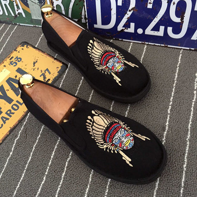 Vechi pantofi din pânză Beijing pentru bărbați, tipărire în stil tradițional chinezesc, machiaj facial, pantofi din pânză, broderie leneșă, pantofi cu talpă retro