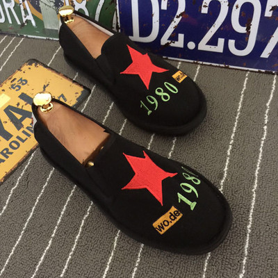 Vechi pantofi din pânză Beijing pentru bărbați, tipărire în stil tradițional chinezesc, machiaj facial, pantofi din pânză, broderie leneșă, pantofi cu talpă retro
