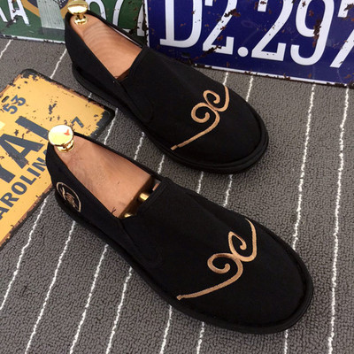 Vechi pantofi din pânză Beijing pentru bărbați, tipărire în stil tradițional chinezesc, machiaj facial, pantofi din pânză, broderie leneșă, pantofi cu talpă retro