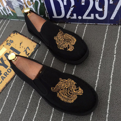 Vechi pantofi din pânză Beijing pentru bărbați, tipărire în stil tradițional chinezesc, machiaj facial, pantofi din pânză, broderie leneșă, pantofi cu talpă retro