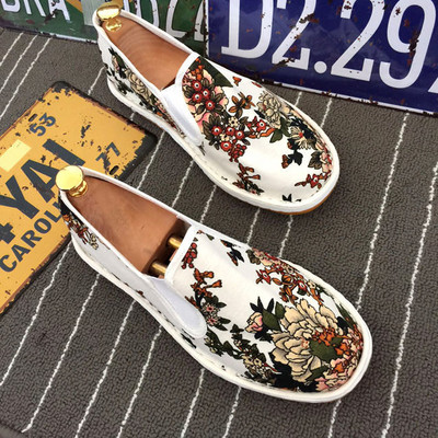 Vechi pantofi din pânză Beijing pentru bărbați, tipărire în stil tradițional chinezesc, machiaj facial, pantofi din pânză, broderie leneșă, pantofi cu talpă retro