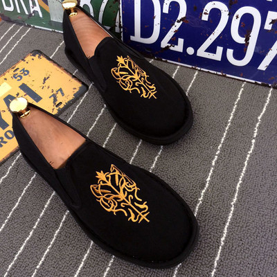 Vechi pantofi din pânză Beijing pentru bărbați, tipărire în stil tradițional chinezesc, machiaj facial, pantofi din pânză, broderie leneșă, pantofi cu talpă retro