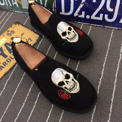 Vechi pantofi din pânză Beijing pentru bărbați, tipărire în stil tradițional chinezesc, machiaj facial, pantofi din pânză, broderie leneșă, pantofi cu talpă retro