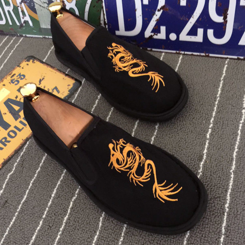 Vechi pantofi din pânză Beijing pentru bărbați, tipărire în stil tradițional chinezesc, machiaj facial, pantofi din pânză, broderie leneșă, pantofi cu talpă retro