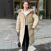 2023 nou toamnă iarnă jachetă căptușită din bumbac pentru femei, ocazional, cu guler mare de blană, parka cu glugă, haină lungă, haine pentru femei, îmbrăcăminte caldă