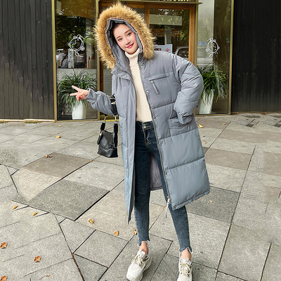 2023 nou toamnă iarnă jachetă căptușită din bumbac pentru femei, ocazional, cu guler mare de blană, parka cu glugă, haină lungă, haine pentru femei, îmbrăcăminte caldă