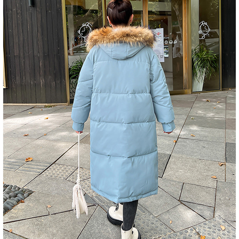 2023 nou toamnă iarnă jachetă căptușită din bumbac pentru femei, ocazional, cu guler mare de blană, parka cu glugă, haină lungă, haine pentru femei, îmbrăcăminte caldă