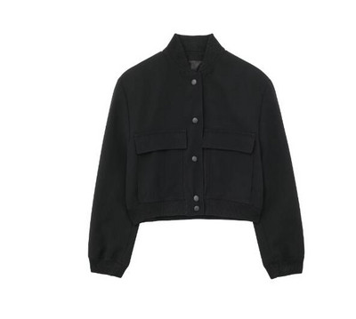 Jachete de baseball de toamnă 2023 pentru femei, ocazional, cu buzunar mare, jachetă bomber largi, vintage, cu mâneci lungi, scurte, pentru femei