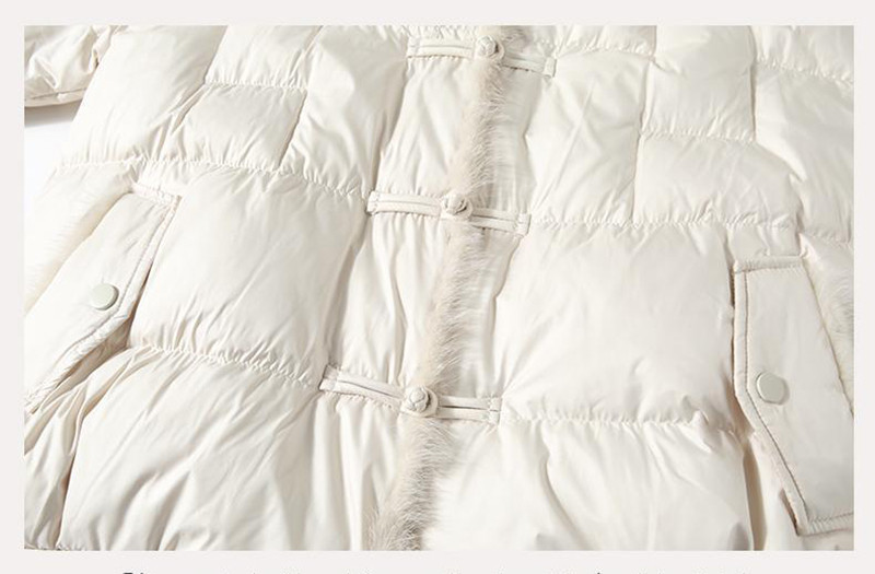 2023, noua iarnă pentru femei, guler de blană de vulpe, 90%, haină albă din puf de rață, scurtă, caldă, cu nasturi, parkas, jachetă pufă casual