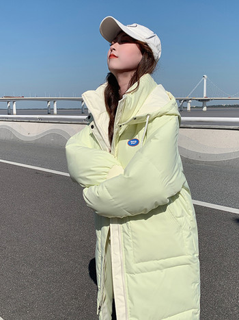 KBAT Зимни дамски дълги паркове Ежедневни дебели топли ветроустойчиви паркове с качулка Sonw Coat Модни женски ветроустойчиви горни дрехи
