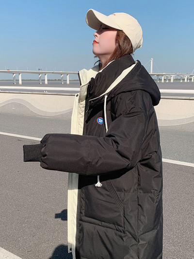 KBAT žieminės moteriškos ilgos parkinės striukės laisvalaikio gobtuvu storos šiltos vėjo nepraleidžiančios parkas Sonw paltai, madingi, moteriški, atsparūs vėjui viršutiniai drabužiai