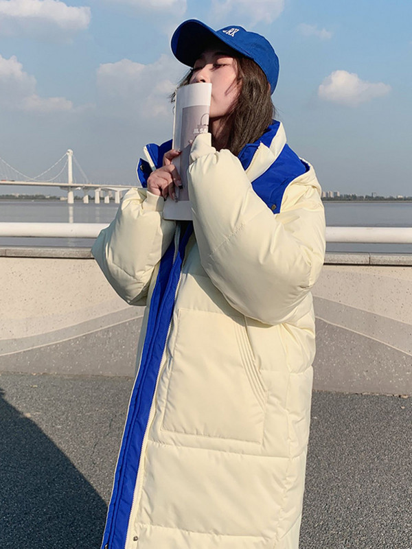 KBAT žieminės moteriškos ilgos parkinės striukės laisvalaikio gobtuvu storos šiltos vėjo nepraleidžiančios parkas Sonw paltai, madingi, moteriški, atsparūs vėjui viršutiniai drabužiai