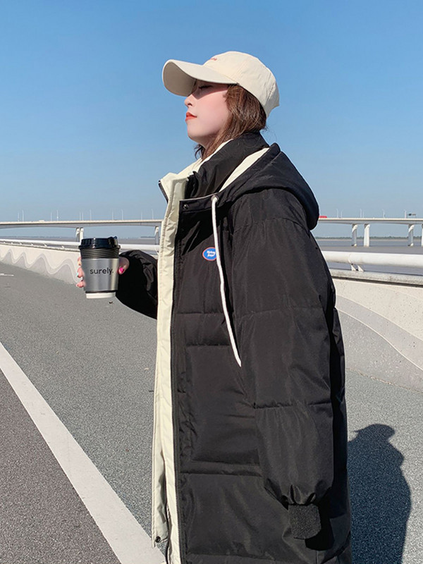 KBAT žieminės moteriškos ilgos parkinės striukės laisvalaikio gobtuvu storos šiltos vėjo nepraleidžiančios parkas Sonw paltai, madingi, moteriški, atsparūs vėjui viršutiniai drabužiai