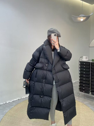 2023, iarnă, stil coreean, haină de puf de rață pentru femei, jachetă puf supradimensionată, parka lungă, groasă, pentru femei, îmbrăcăminte caldă, rezistentă la vânt