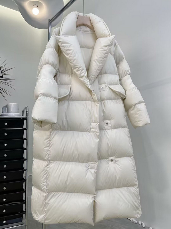2023, iarnă, stil coreean, haină de puf de rață pentru femei, jachetă puf supradimensionată, parka lungă, groasă, pentru femei, îmbrăcăminte caldă, rezistentă la vânt
