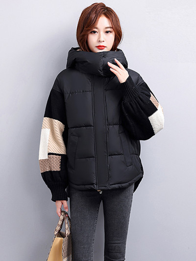 KBAT Naujos žieminės moteriškos trumpos striukės Laisvalaikio storo šilto gobtuvo paltas Moteriški žieminiai viršutiniai drabužiai laisvi striukė Parkai