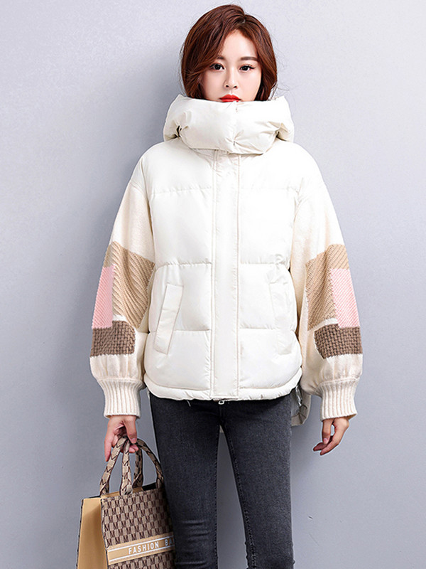 KBAT Naujos žieminės moteriškos trumpos striukės Laisvalaikio storo šilto gobtuvo paltas Moteriški žieminiai viršutiniai drabužiai laisvi striukė Parkai