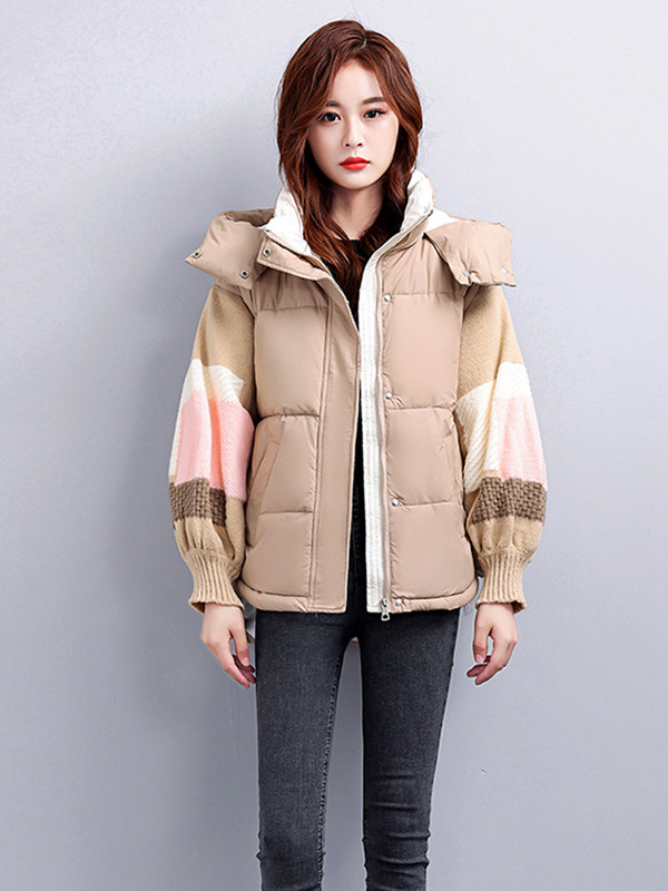 KBAT Naujos žieminės moteriškos trumpos striukės Laisvalaikio storo šilto gobtuvo paltas Moteriški žieminiai viršutiniai drabužiai laisvi striukė Parkai