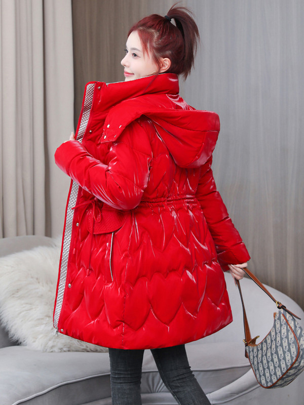 Naujas blizgus parko paltas, moteriškas 2023 m. madingas storas žiemos gobtuvas laisvas ilgas striukė, atsparus vėjui, lietaus šiltas viršutinis drabužis