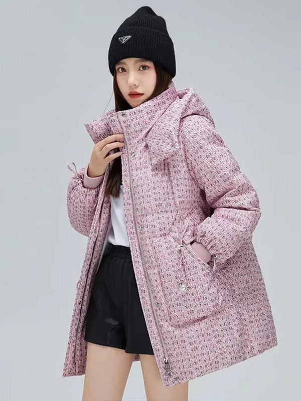 KBAT 2023 Parka de iarnă, haină de zăpadă, pentru femei, îngroșată, de iarnă, cu glugă, jachetă căptușită din bumbac, pentru femei, rezistentă la vânt, îmbrăcăminte caldă