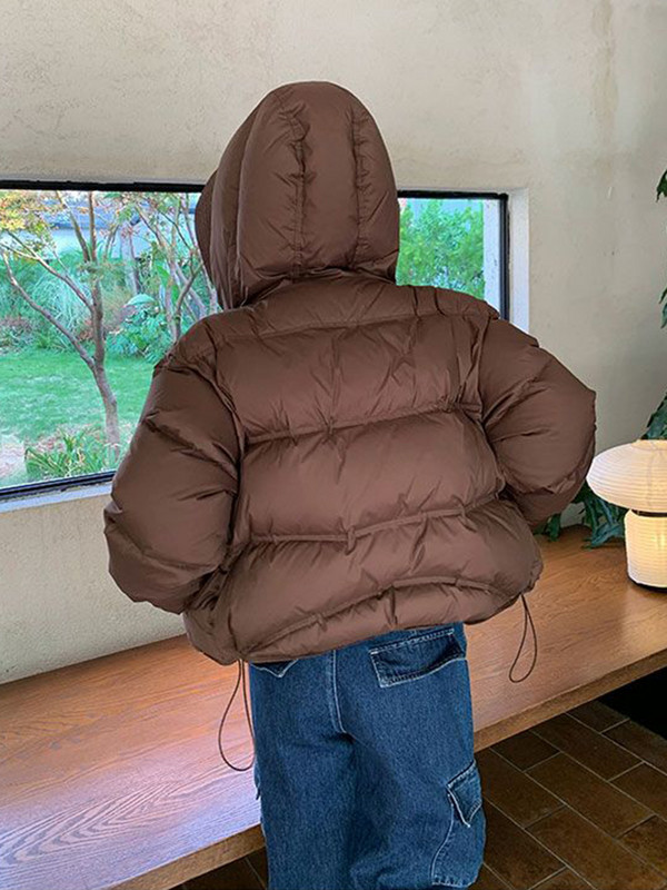 2023 m. žiemos moteriškos pūkinės striukės, šiltas laisvalaikio paltas su gobtuvu Moteriška striukė medvilninė paminkštinta parkas, atspari vėjui, šilti viršutiniai drabužiai