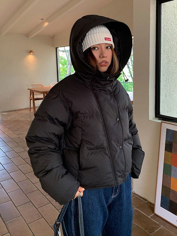 2023 m. žiemos moteriškos pūkinės striukės, šiltas laisvalaikio paltas su gobtuvu Moteriška striukė medvilninė paminkštinta parkas, atspari vėjui, šilti viršutiniai drabužiai