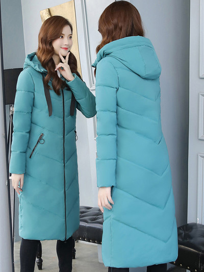 Jachetă căptușită din bumbac cu glugă de iarnă pentru femei Parka lungă, haină de zăpadă pentru femei, rezistentă la vânt, îmbrăcăminte caldă 6XL, vestă supradimensionată pentru femei