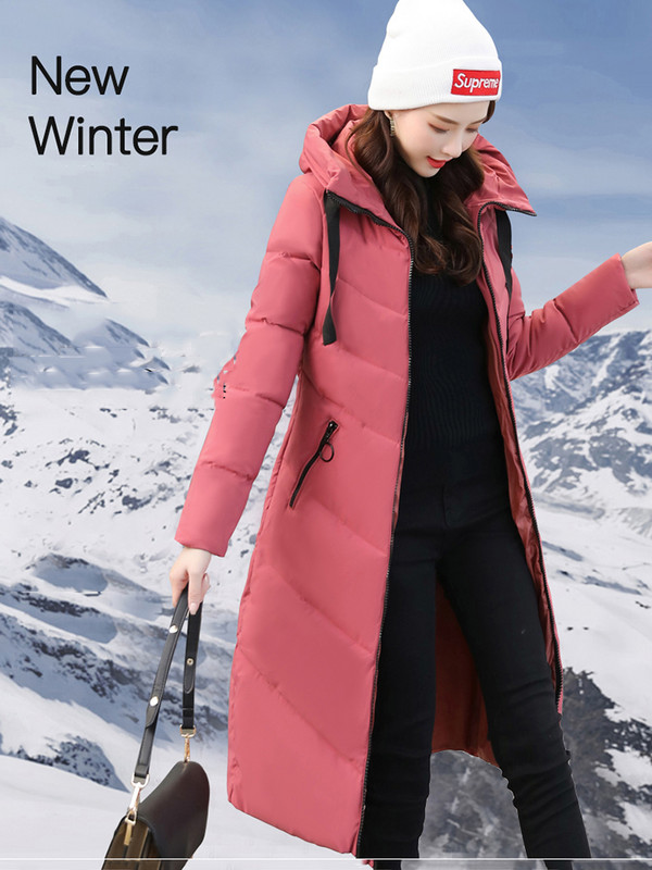 Jachetă căptușită din bumbac cu glugă de iarnă pentru femei Parka lungă, haină de zăpadă pentru femei, rezistentă la vânt, îmbrăcăminte caldă 6XL, vestă supradimensionată pentru femei