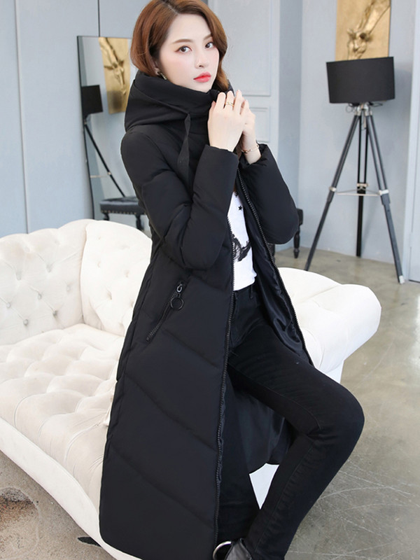 Jachetă căptușită din bumbac cu glugă de iarnă pentru femei Parka lungă, haină de zăpadă pentru femei, rezistentă la vânt, îmbrăcăminte caldă 6XL, vestă supradimensionată pentru femei