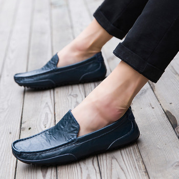 Мъжки ежедневни обувки от кожа Луксозна марка 2023 Мъжки мокасини Мокасини Дишащи черни обувки без приплъзване Големи размери 38-47