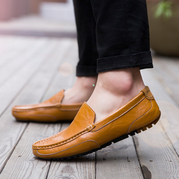 Мъжки ежедневни обувки от кожа Луксозна марка 2023 Мъжки мокасини Мокасини Дишащи черни обувки без приплъзване Големи размери 38-47