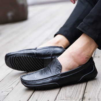 Ανδρικά παπούτσια casual από μάρκα πολυτελείας 2023 Ανδρικά Loafers Μοκασίνια αναπνεύσιμα σε μαύρα παπούτσια οδήγησης συν μέγεθος 38-47