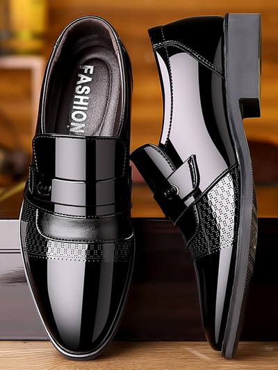 Pantofi de rochie pentru bărbați de designer Shadow Piele lacuită Pantofi de mire de mire de modă de lux Pantofi Oxford de lux în stil italian pentru bărbați Mărimea 48