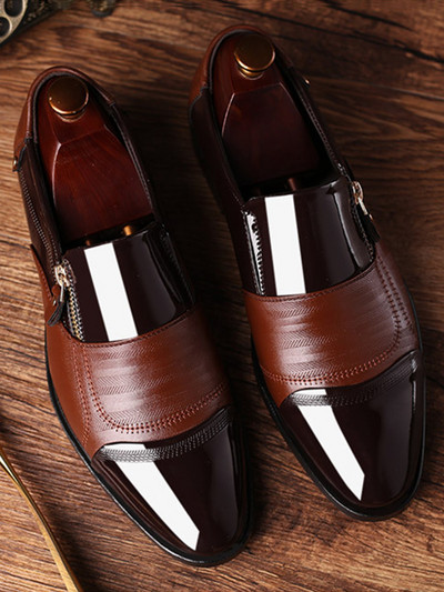 Pantofi de rochie pentru bărbați de designer Shadow Piele lacuită Pantofi de mire de mire de modă de lux Pantofi Oxford de lux în stil italian pentru bărbați Mărimea 48