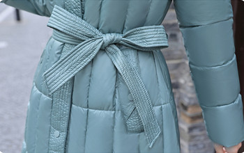 Зимни дамски пухени якета за 2023 г. Топло ежедневно палто Парка с памучна подплата Дамско пухено яке с колан Парка Палто