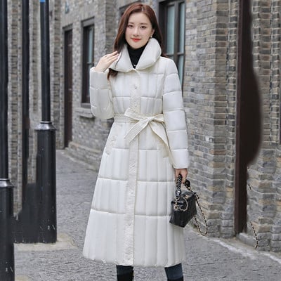 Zimske ženske donje jakne 2023. Topli ležerni kaput Pamučno podstavljena parka Ženska pufer jakna s remenom Parka kaput