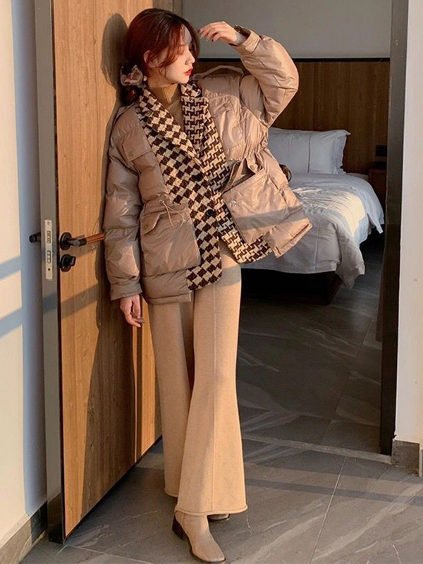 KBAT žieminė negabaritinė vilnonė tvidinė striukė moteriška striukė, šilta parko, negabaritinė apatinė moteriška, vėjui atspari pagrindinė striukė