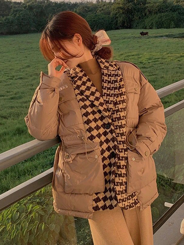 KBAT žieminė negabaritinė vilnonė tvidinė striukė moteriška striukė, šilta parko, negabaritinė apatinė moteriška, vėjui atspari pagrindinė striukė